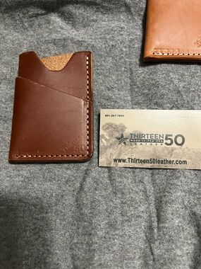 Thirteen 50 men’s Brown Leather Minimalist Card Wallet
